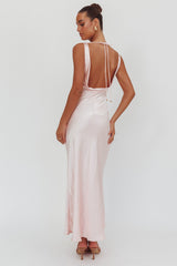 Good Intentions Cowl Neck Open Back Maxi Dress Pink
