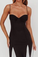 All Mine Godet Hem Maxi Dress Black